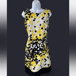Ronni Nicole Vibrant Dot Dress - Yellow, Black, White